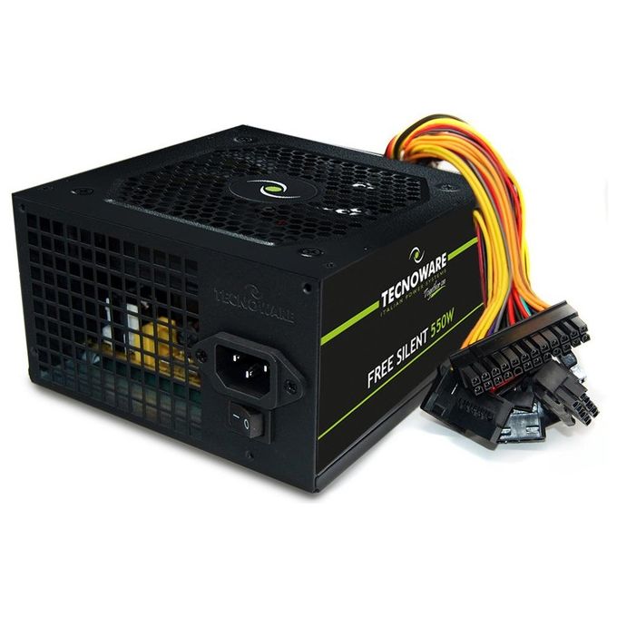Tecnoware Free Silent Alimentatore ATX 550 W Reali per Pc Ventola da 12cm