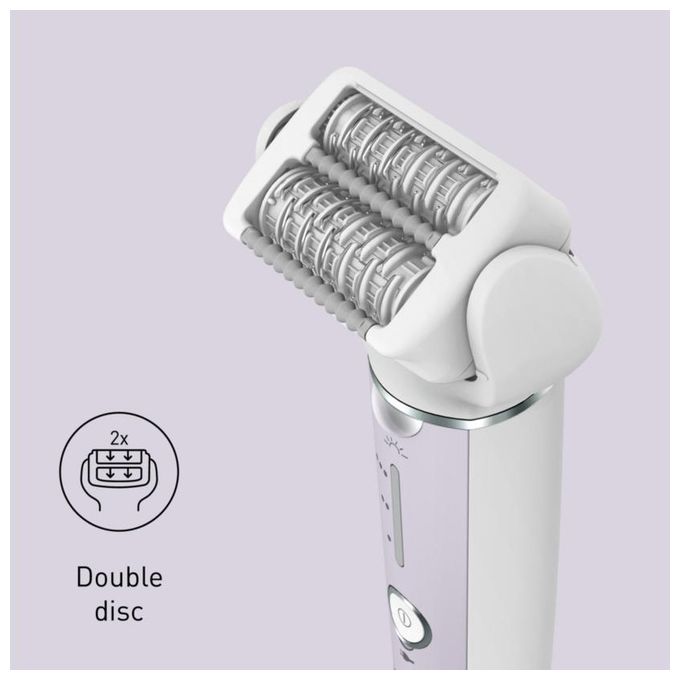 Panasonic ES‑EY30‑V503 Epilatore a pinzette ricaricabile 3 velocita' testine incluse: epilazione + precisione + zona sensibile utilizzo Wet and Dry autonomia 30 min colore Bianco-lilla