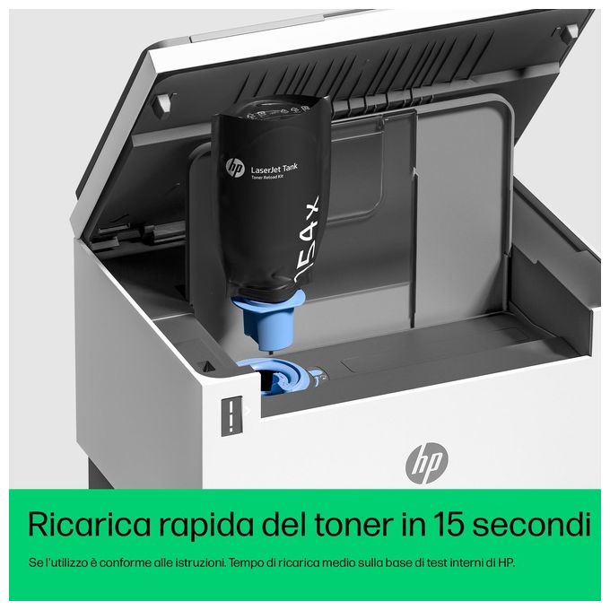 HP LaserJet Stampante Multifunzione Tank 2604dw Bianco e Nero Wireless