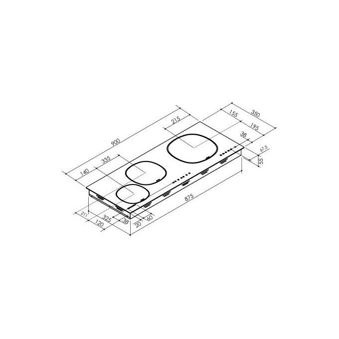 Faber FCH 93 Piano cottura a Induzione 3 Zone 90 cm Comandi Touch Control Connessione con cappa Vetro Nero 108.0456.300
