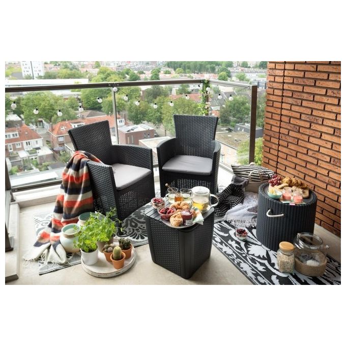 Keter Set Mobili Da Giardino Iowa Grafite
