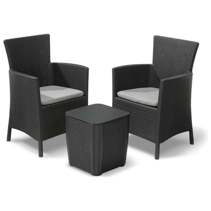 Keter Set Mobili Da Giardino Iowa Grafite