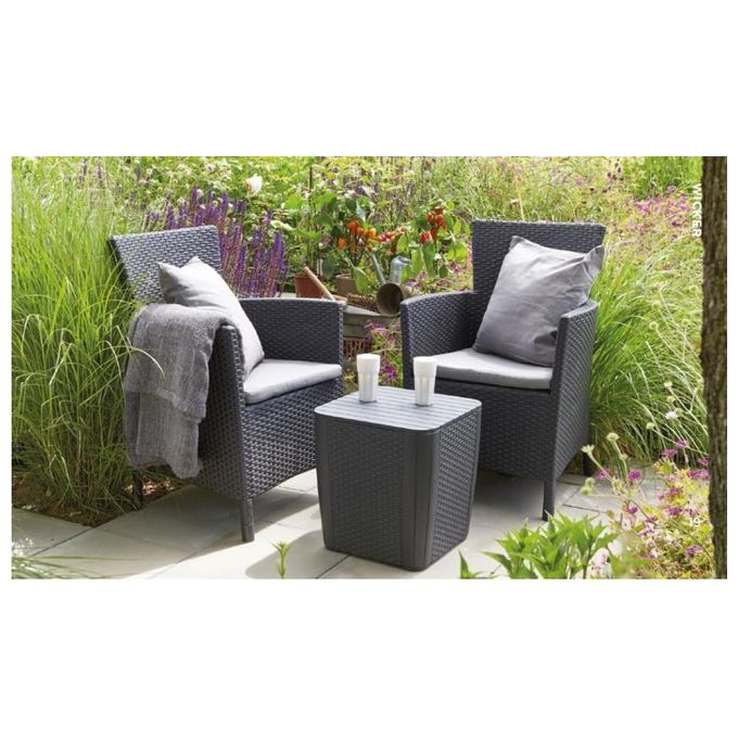 Keter Set Mobili Da Giardino Iowa Grafite