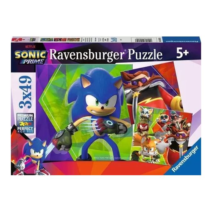 Ravensburger Puzzle Collezione 3x49 Pezzi Sonic Prime