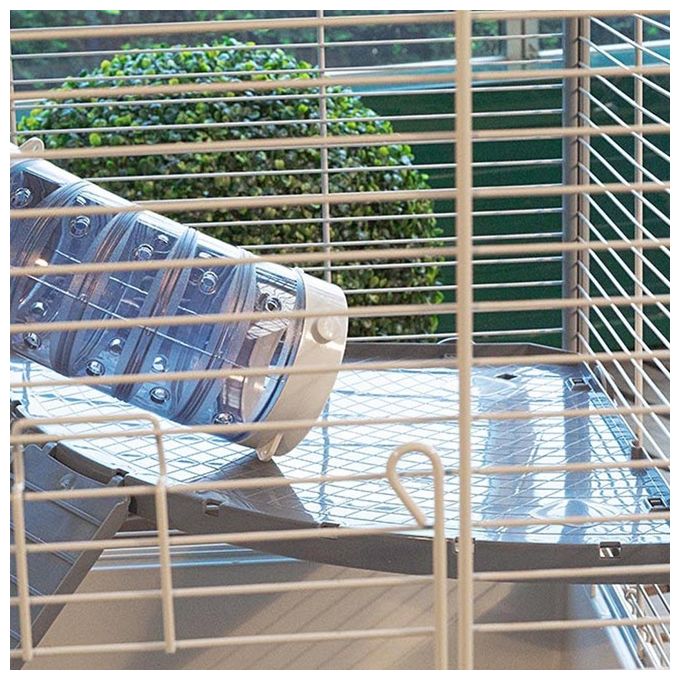 Ferplast Gabbia per furetti FURET TOWER, Struttura verticale su piu' piani, Ruote e accessori inclusi, Metallo verniciato Grigio e plastica, 75 x 80 x h 161 cm