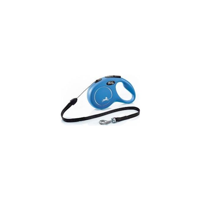 Flexi Guinzaglio avvolgibile a corda New Classic S - Lunghezza 8 m-12 Kg Blu