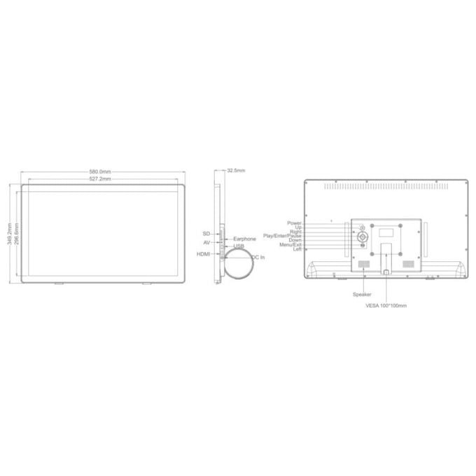 Braun DigiFrame 240 Business Line Cornice Digitale 60,96cm 24'' Nero