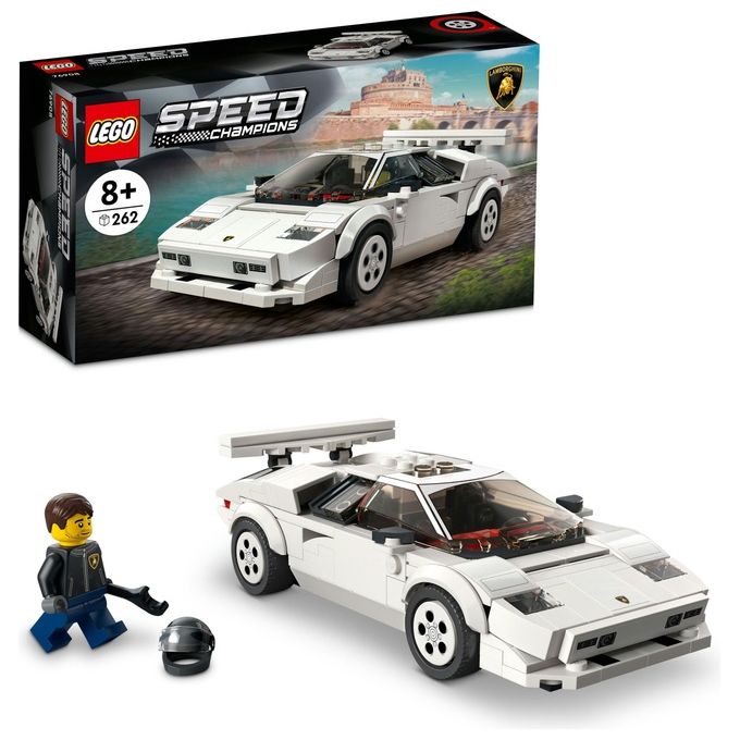 LEGO Speed Champions 76908 Lamborghini Countach, Giochi per Bambini di 8+ Anni, Auto Sportiva Giocattolo, Replica Supercar