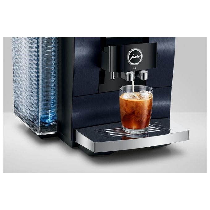 JURA Z10 Aluminium Midnight Blue - Macchina da caffe' automatica, 2,4 L, 15 bar, 1450 W, 32 specialita', macinacaffe' P.R.G., Cold Extraction Process, display touch da 4,3'', Midnight Blue