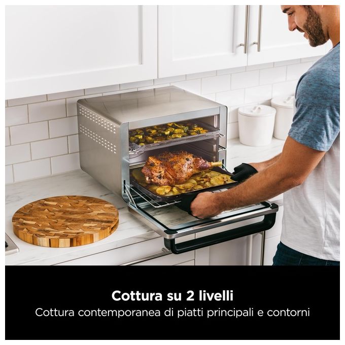 Ninja DT200EU Foodi Forno Multifunzione 10 in 1 29 Litri 2400W Nero-Argento