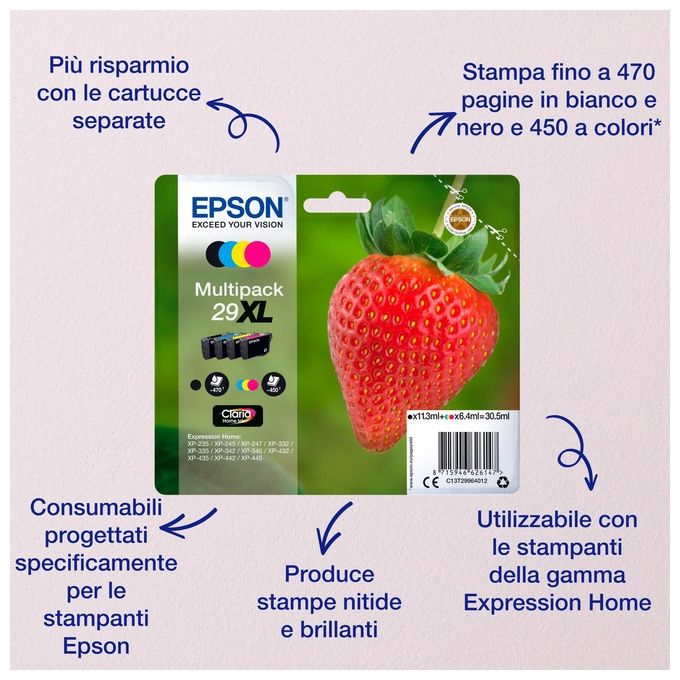 Epson Cartuccia Ciano Fragola T29xl