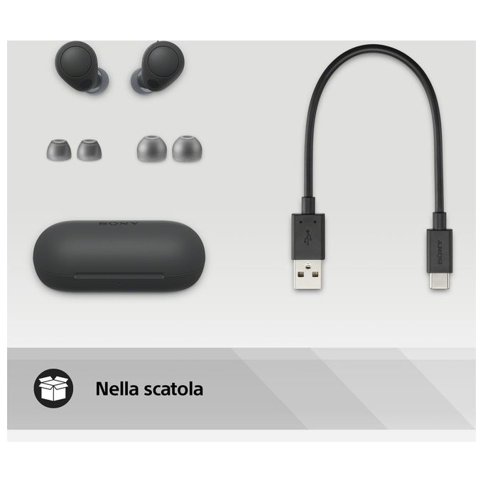 SONY WF-C700N Cancellazione del Rumore True Wireless con Durata della Batteria Fino a 15 Ore in Nero