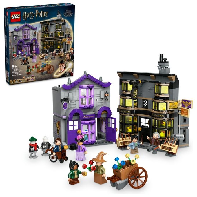 LEGO Harry Potter Olivander e Madama McClan: Abiti per Tutte le Occasioni 2 Modelli di Negozi Giocattolo da Costruire con 6 Minifigure Giochi Creativi per Bambini da 8 Anni da Collezione 76439