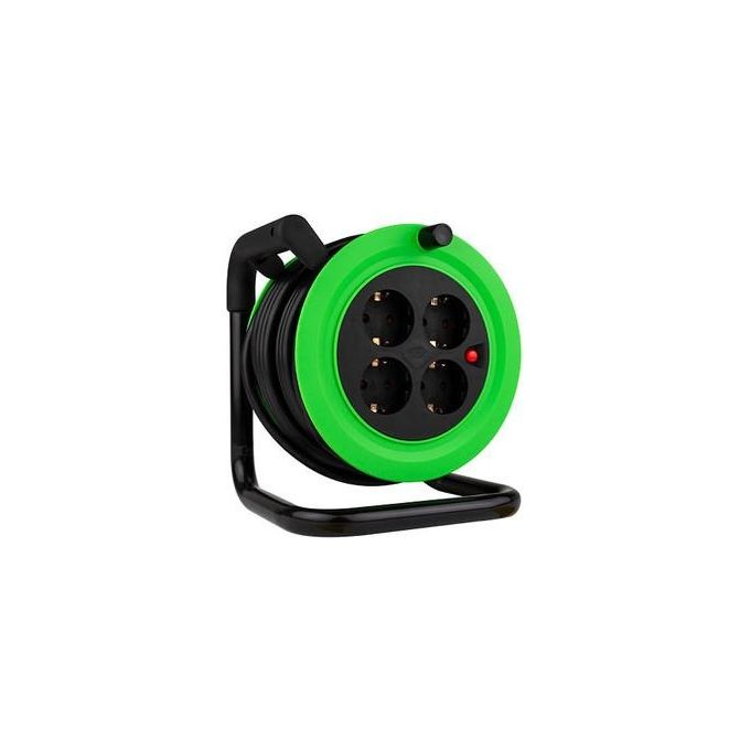 Rev Bobina Cavo Mini 4 Fach 15mt Verde-Nero
