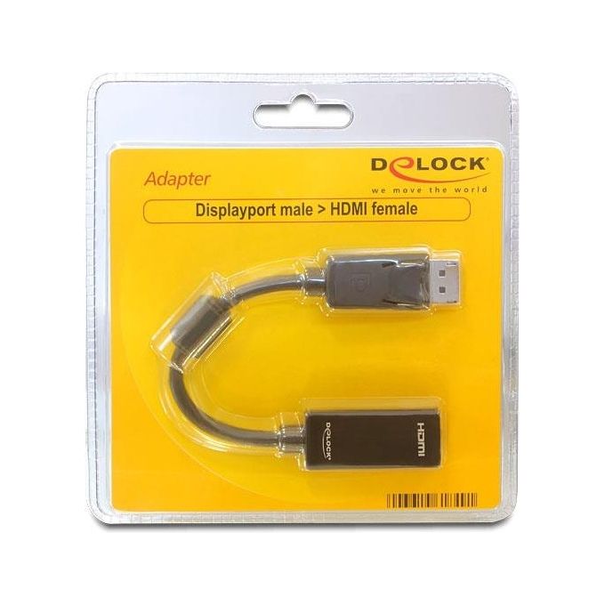 DeLOCK 61849 Adattatore Video 0.125mt DisplayPort HDMI tipo A Standard Nero