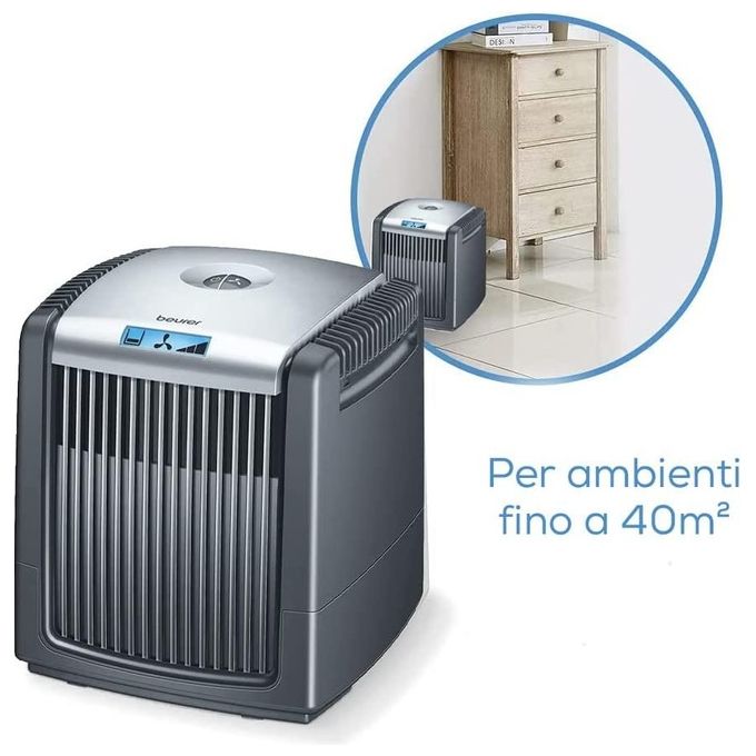 Beurer 660.48 LW 230 2-in-1 Filtro dell'Aria per Umidificare e Purificare l'Ambiente con un Unico Dispositivo Nero