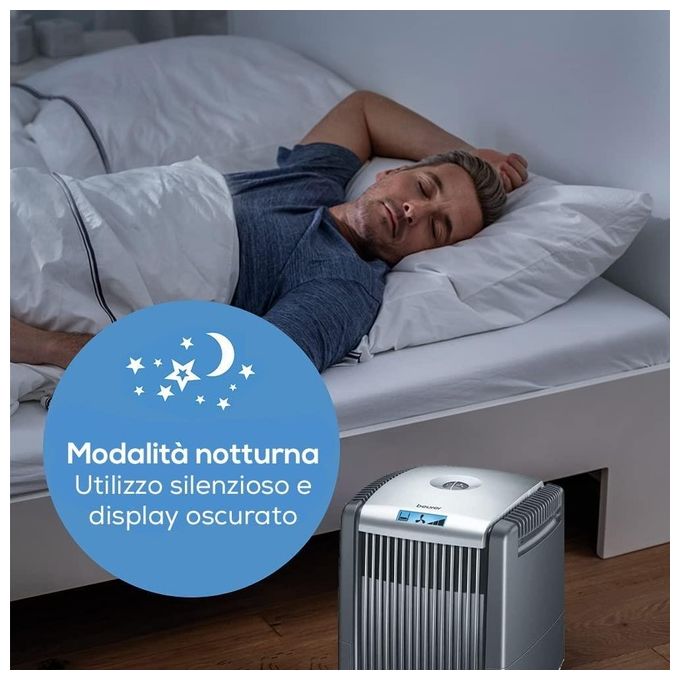 Beurer 660.48 LW 230 2-in-1 Filtro dell'Aria per Umidificare e Purificare l'Ambiente con un Unico Dispositivo Nero