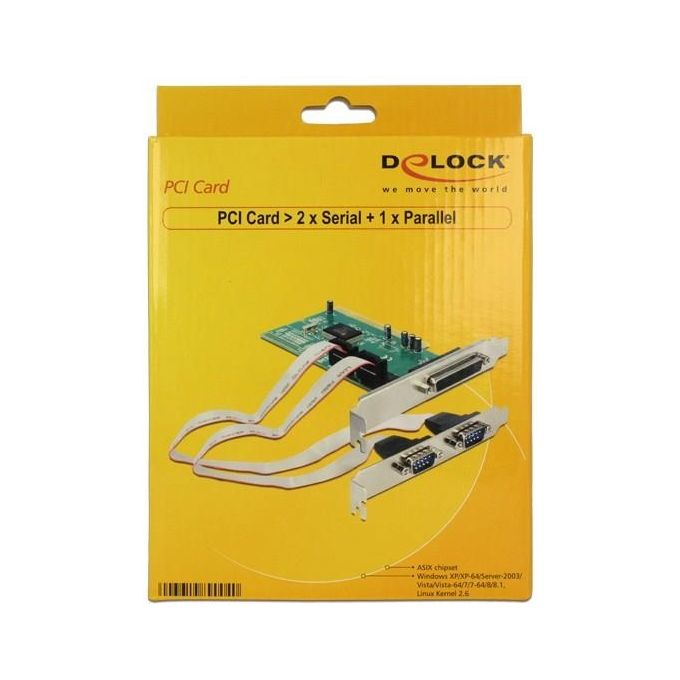 DeLOCK 1x Parallel e 2x Serial - PCI card Scheda di Interfaccia e Adattatore