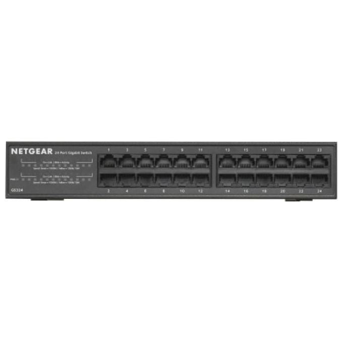 Netgear GS324 Switch Non Gestito Gigabit Ethernet 10-100-1000 Supporto Power Over Ethernet Nero