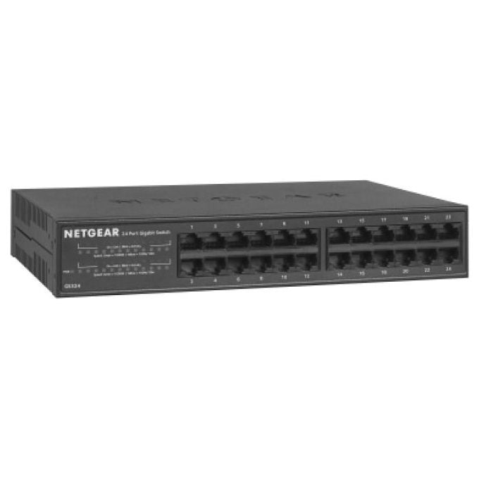 Netgear GS324 Switch Non Gestito Gigabit Ethernet 10-100-1000 Supporto Power Over Ethernet Nero
