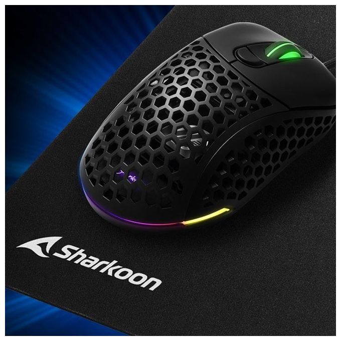 Sharkoon Mousepad Tappetino Gaming 1337 Mat Black V2 M Lunghezza 28cm