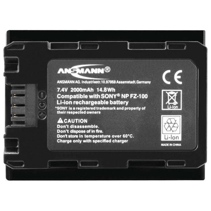 Ansmann A-Son NP FZ-100 Batteria Ricaricabile 7.4V 2000mAh