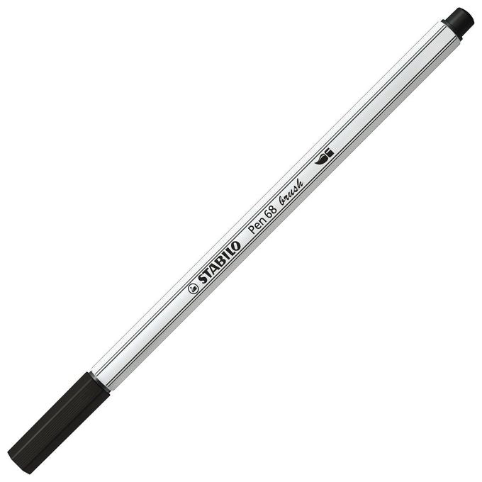 Stabilo Confezione 10 Pezzi Pen 68 Brush Nero