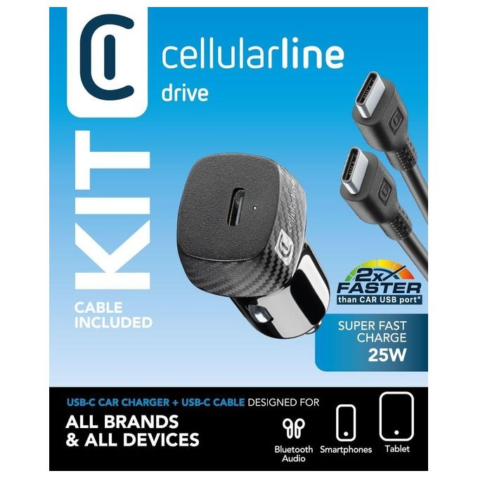 Cellular Line Super Fast Car Power Kit 25W Caricabatterie