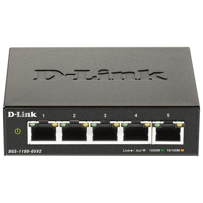 D-Link DGS-1100-05V2 Switch di Rete Gestito Gigabit Ethernet 10-100-1000 Nero