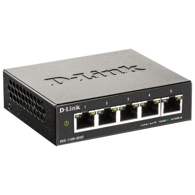 D-Link DGS-1100-05V2 Switch di Rete Gestito Gigabit Ethernet 10-100-1000 Nero