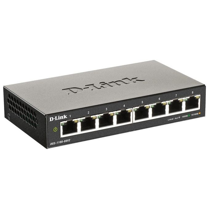 D-Link DGS-1100-08V2 Switch di Rete Gestito Gigabit Ethernet 10-100-1000 Nero