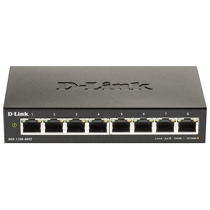 D-Link DGS-1100-08V2 Switch di Rete Gestito Gigabit Ethernet 10-100-1000 Nero