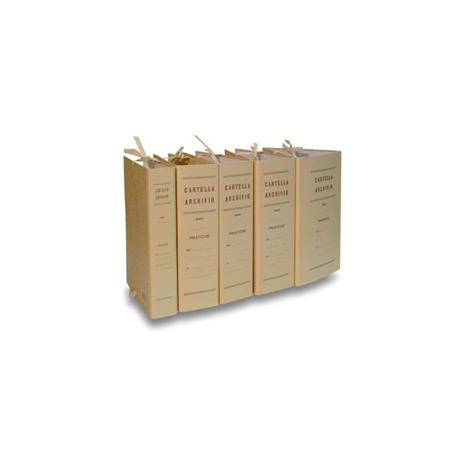 Brefiocart 020220215 Cartella Archivio con Legacci Incollati Formato 25x35 cm Dorso 15 cm colore Beige