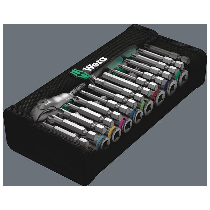 Wera 8100 SA 9 Kit con Cricchetto Zyklop Speed Attacco da 1-4'' in Pollici 28 Pezzi