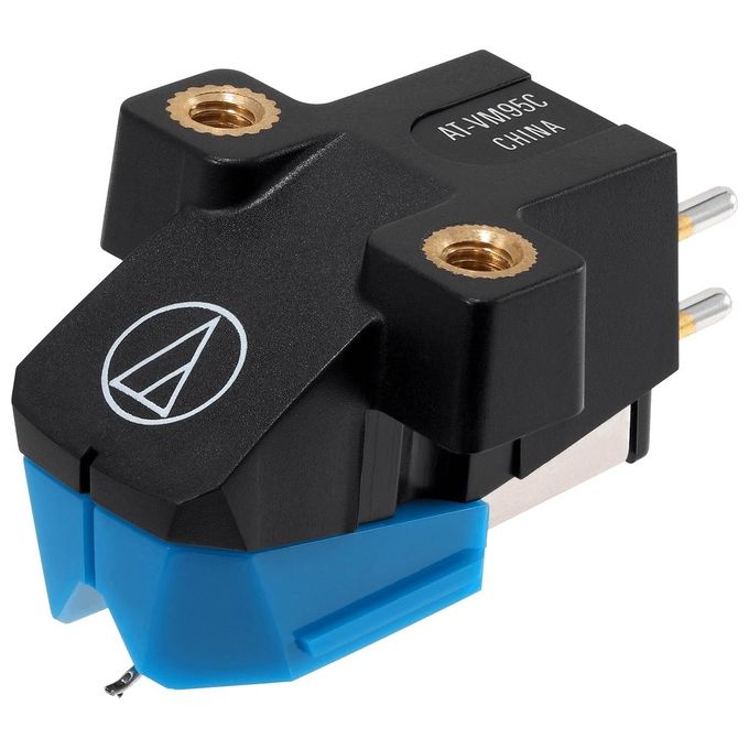 Audio Technica AT-VM95C Dual Moving Magnet Cartridge with Conical Stylus 1-2'' Mount includes Mounting Hardware Black-Blue