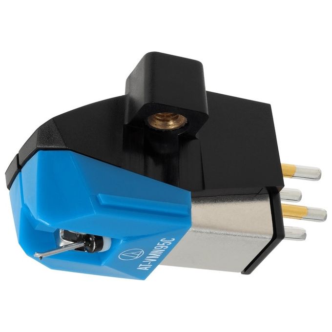 Audio Technica AT-VM95C Dual Moving Magnet Cartridge with Conical Stylus 1-2'' Mount includes Mounting Hardware Black-Blue