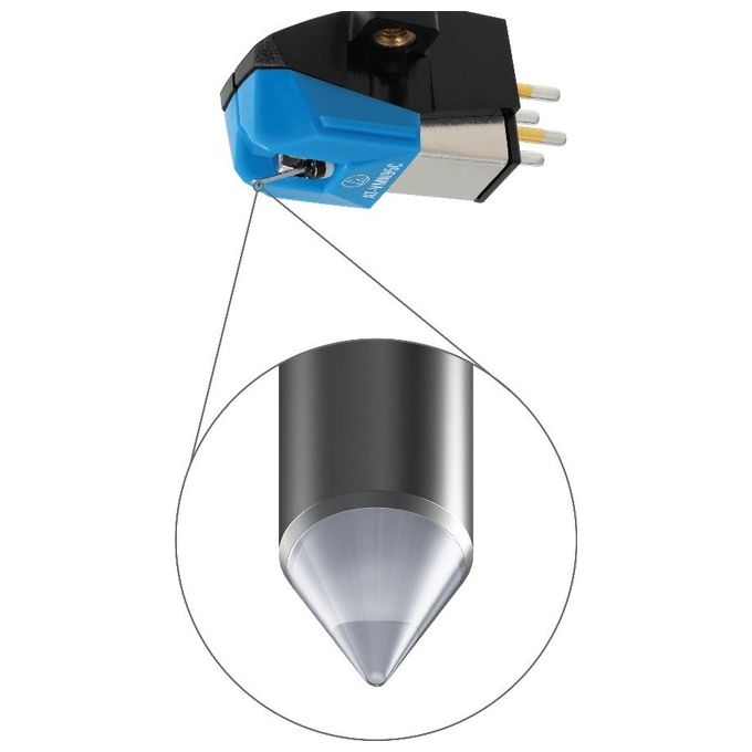 Audio Technica AT-VM95C Dual Moving Magnet Cartridge with Conical Stylus 1-2'' Mount includes Mounting Hardware Black-Blue