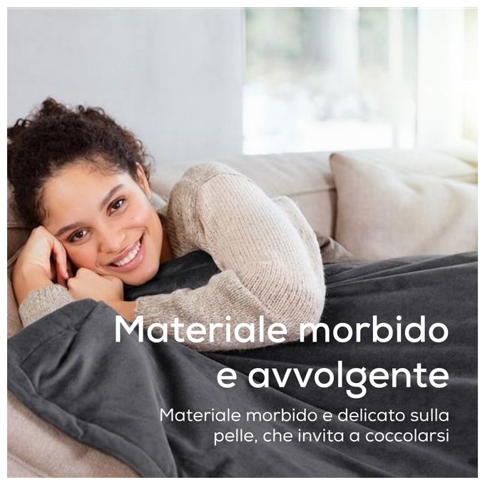 Beurer HD 75 Cosy Coperta Elettrica 100W Grigio Tessuto Felpato