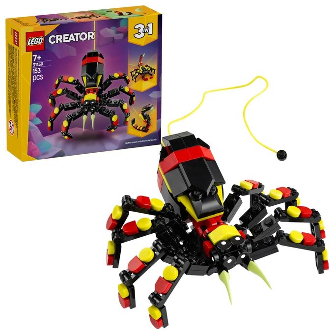LEGO Set Animali Selvatici 31159 Ragno Trasformista Creator 3 in 1 Modellismo Creativo e Divertente per Appassionati di Costruzioni