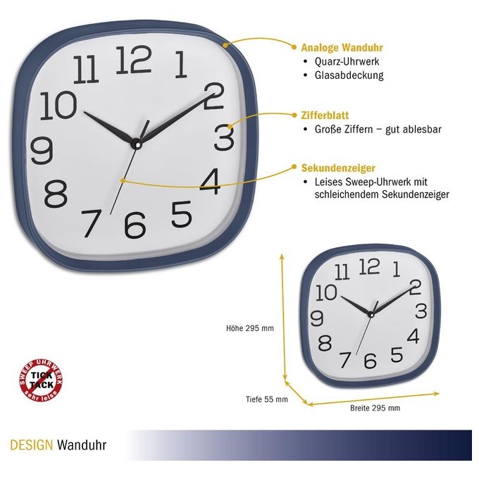TFA 60.3053.06 Orologio da Parete Analogico Blu Colomba