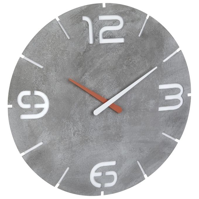 TFA Dostmann Orologio da Parete Analogico Contour Effetto Cemento-Bianco