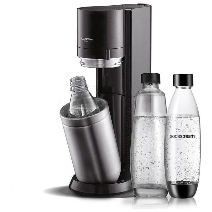 Sodastream Gasatore d'Acqua Duo Nero 1 Bottiglia di Plastica 1 Bottiglia di Vetro 1 Cilindro Co2