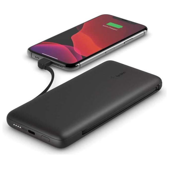 Belkin Powerbank 10K 23W Pd Usb-C In-out e Lightning Out Cavi Inclusi Nero