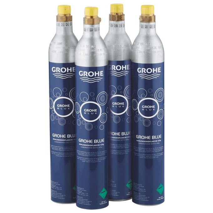 Grohe 40 422 000 Starter Kit Bombole CO2 Argento Set di 4 Pezzi
