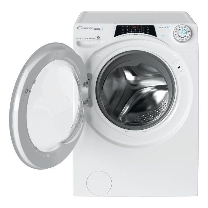 Candy ROW4964DWMSE-1-S Rapido' Lavasciuga Classe energetica D (A) Capacita' di carico 9-6Kg Centrifuga 1400 giri Motore Inverter BPM Wi-Fi + Bluetooth
