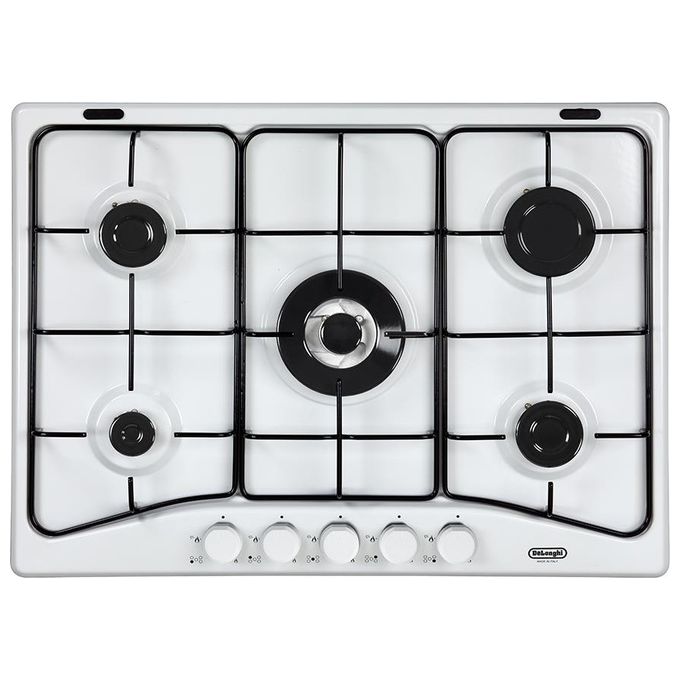 De Longhi FFB 57 ASV Linea Family Piano cottura a Gas 5 Fuochi Bruciatore Tripla Corona 70 cm Bianco