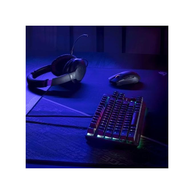 Asus ROG Strix Go Wired Gaming Headset (AI Noise-Canceling Mic, Discord Certified Mic, 40mm Drivers, Hi-Res Audio, USB-C, Lightweight, For PC, Mac, Switch, PS4, PS5 and Mobile Devices)- Black