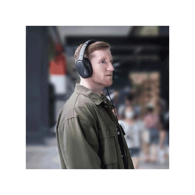 Asus ROG Strix Go Wired Gaming Headset (AI Noise-Canceling Mic, Discord Certified Mic, 40mm Drivers, Hi-Res Audio, USB-C, Lightweight, For PC, Mac, Switch, PS4, PS5 and Mobile Devices)- Black