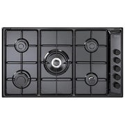 De Longhi FLN 59 DD Linea Family Piano cottura a Gas 5 Zone 1 ultrarapido Bruciatore Tripla Corona 90 cm Nero