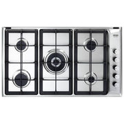 DeLonghi IL 59 PRO ND Piano Cottura a Gas 5 Zone Doppia corona Griglie in Ghisa 86 cm Acciaio Inox